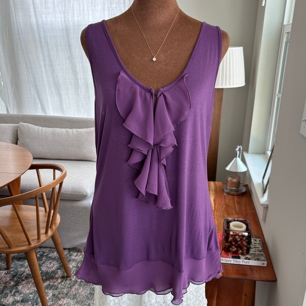 2010s Target x Converse Flowy Purple Ruffle Tank Y2K Summer Top Extra Large XL